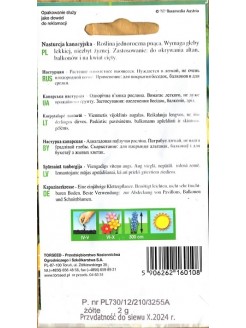 Kapuzinerkresse Kanarische-Kresse, Gelb 2 g
