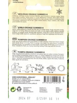 Moliūgai didieji 'Orange Summer' H, 5 sėklos