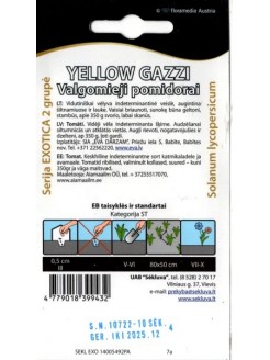 Tomāti 'Yellow Gazzi' 10 sēklas