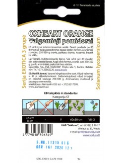 Tomāti 'Oxheart Orange' 0,1 g, sēklas