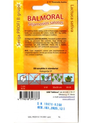 Salotos sėjamosios 'Balmoral' 0,2 g