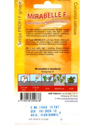 Огурец посевной 'Mirabelle' H, 15 семян