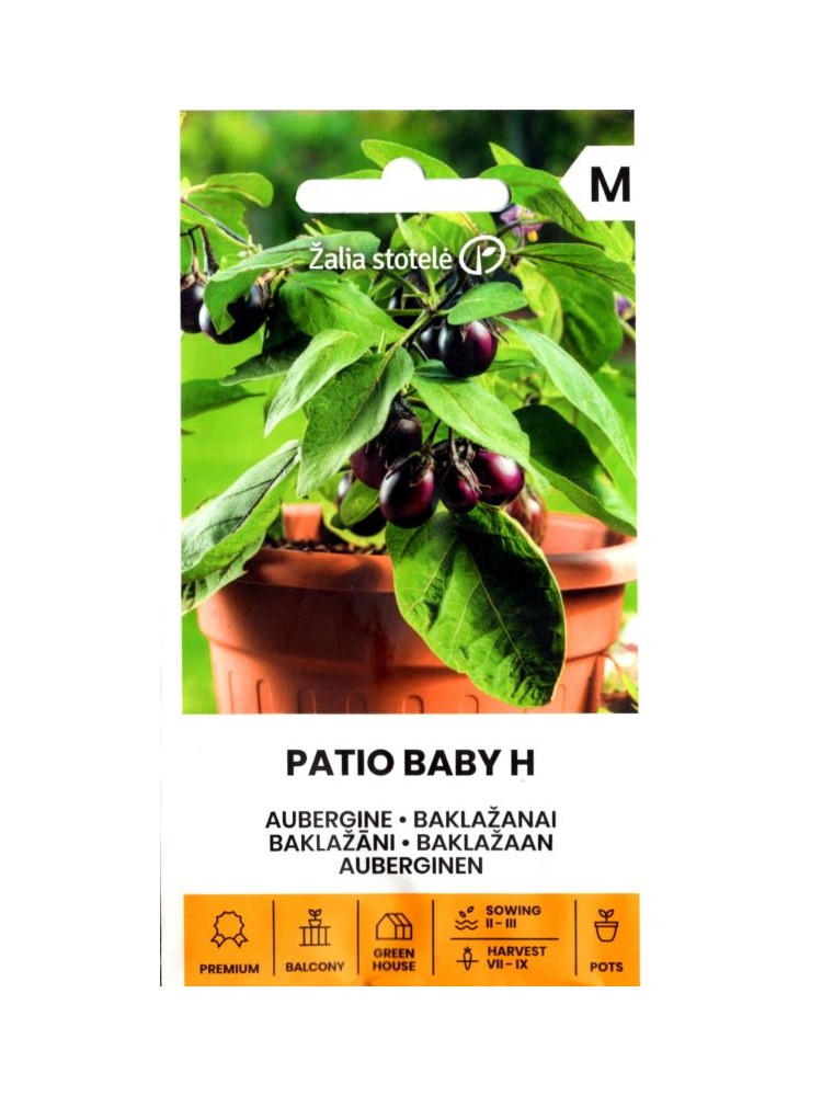 Baklažanai 'Patio Baby' H, 10 sėklų