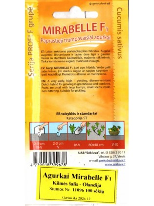 Agurkai paprastieji 'Mirabelle' H, 100 sėklų