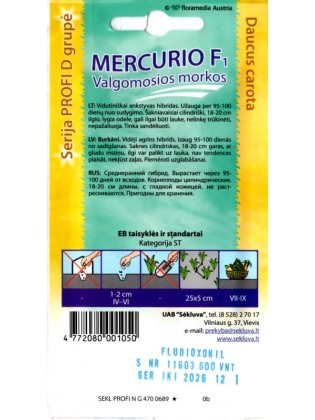 Burkāni 'Mercurio' H, 700 sēklas