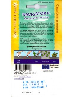 Paprikos vienametės 'Navigator' H, 10 sėklų