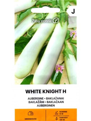 Aubergine 'White Knight' H, 10 graines